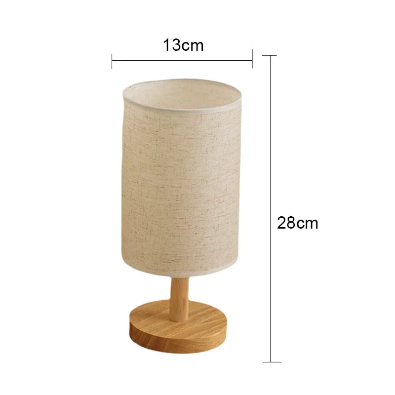 Lámpara de mesa LED estilo chino madera 28 cm USB