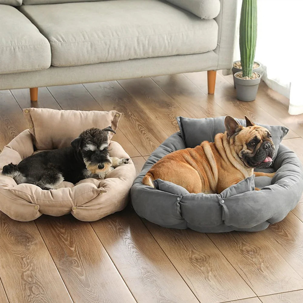 Cama Multifunción 3 en 1 para Perros y Gatos Didog, Cojín Suave de Algodón Lavable con Funda Extraíble, Estera y Sofá para