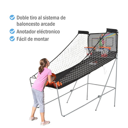 HOMCOM Canastas de Baloncesto Portátiles con Soporte de Acero y Contador