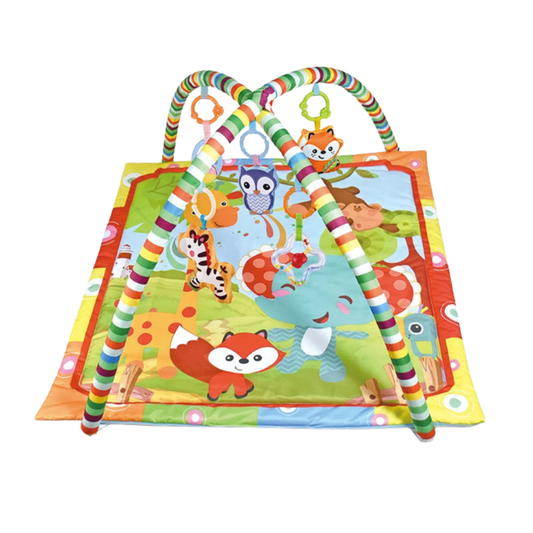 Tapete de actividades para bebé con arco y juguetes colgantes plegable 92 cm Joy Poetry