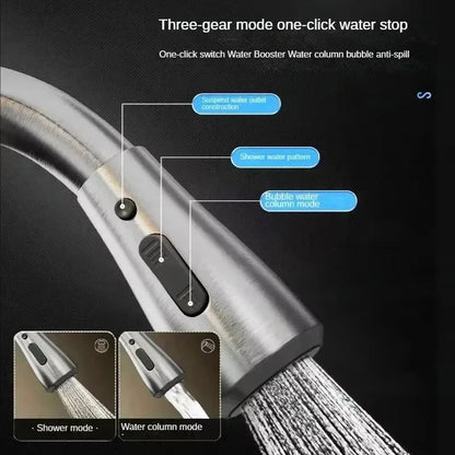 Grifo de Cocina Extraíble de Acero Inoxidable 304 con Rociador