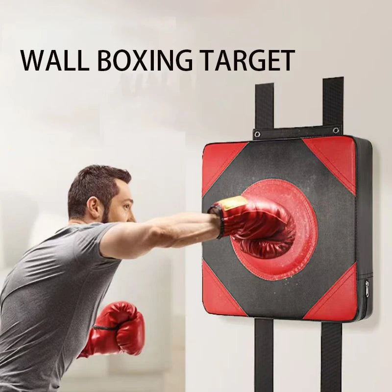 Objetivo de Boxeo de Pared Acolchado 30x30 cm para Entrenamiento Fitness Negro y Rojo