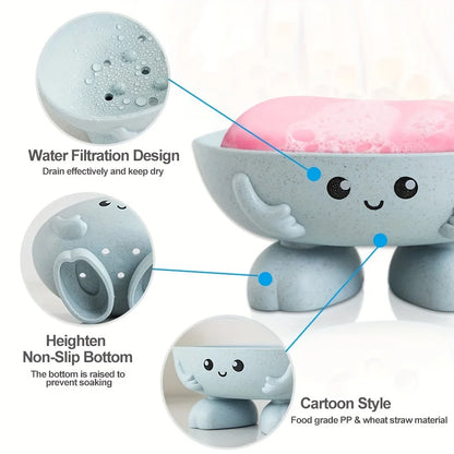 Jabonera con Drenaje de Agua y Soporte Antideslizante para Baño