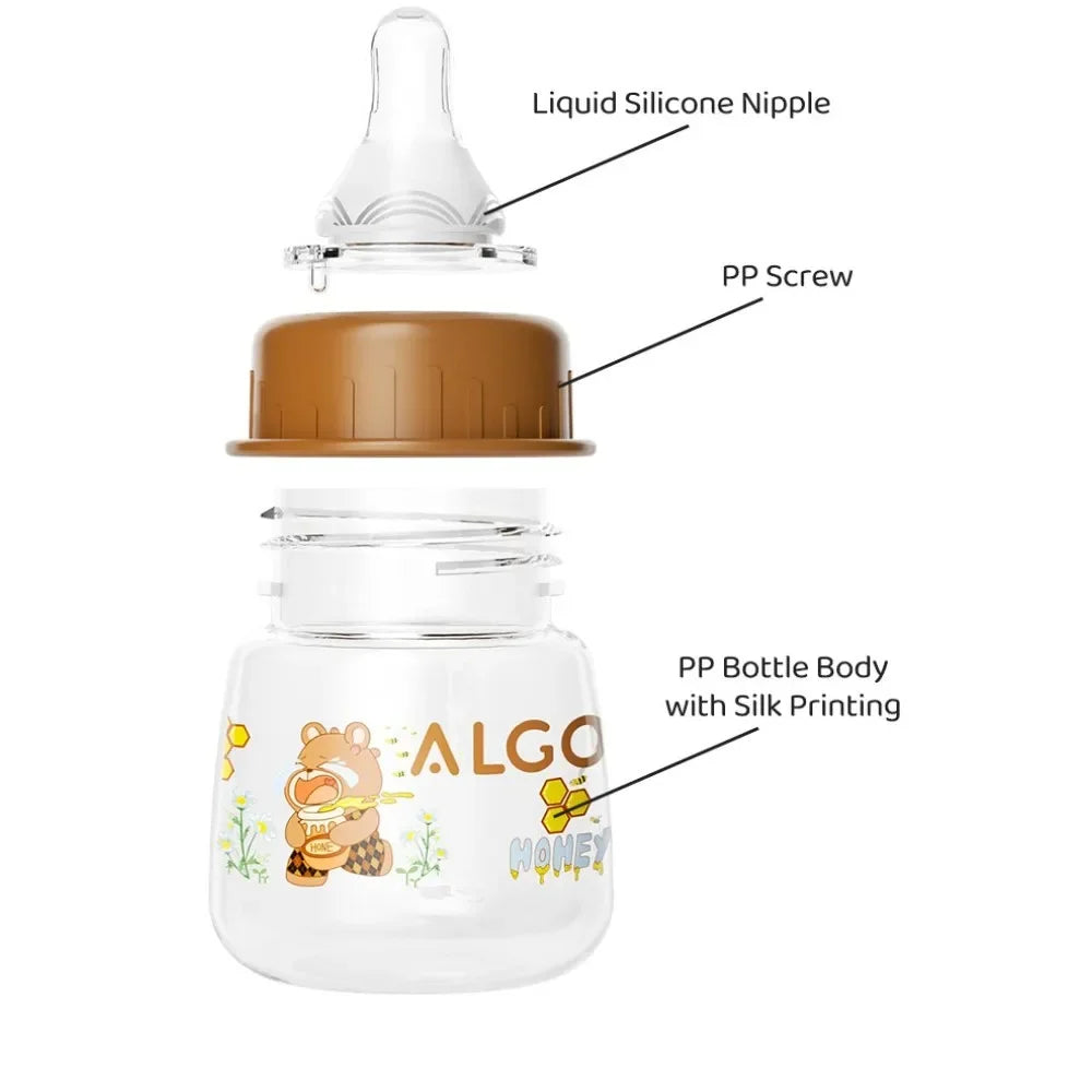 Biberón para recién nacido 60 ml de PP con diseño de animales compacto y ligero