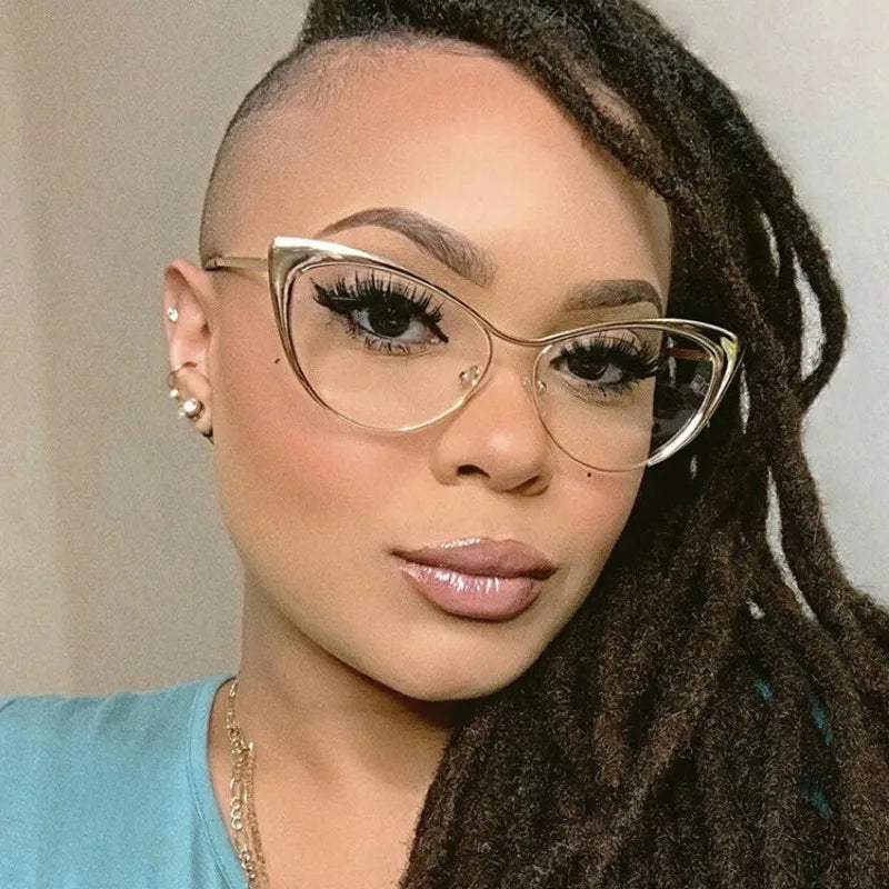 Montura Cat Eye para Mujer Gafas Graduadas de Moda Antiluz Azul