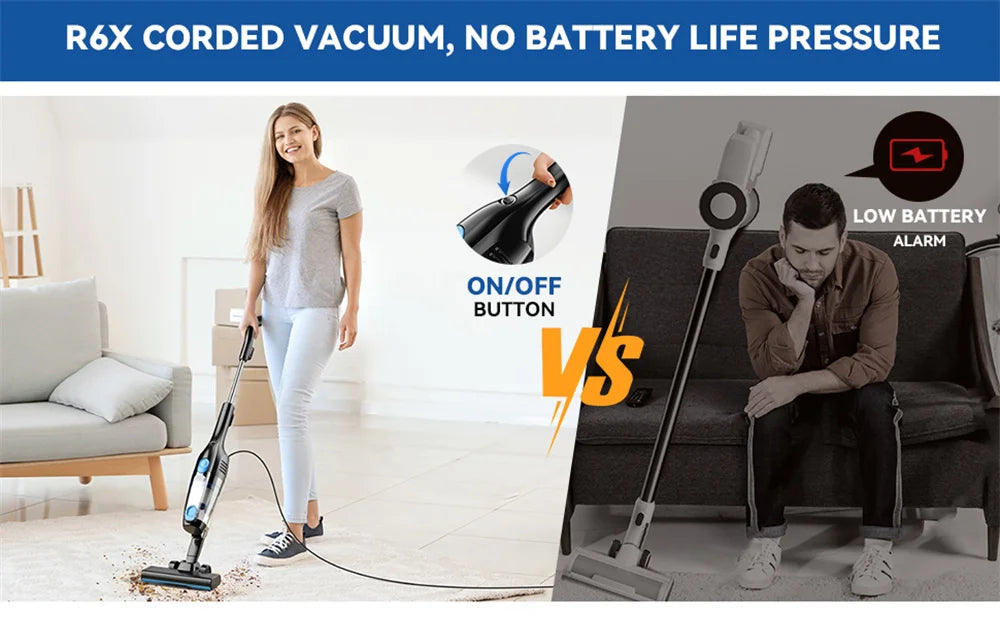 INSE R3S Corded Vacuum Cleaner 16Kpa 6M Extra Long Cord Handheld Vacuum Cleaner for Car Cleaning Hard Floor Household Appliance