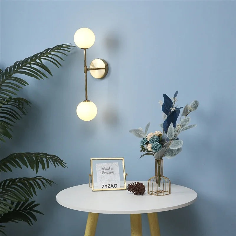 Aplique de Pared Moderno LED con Doble Globo de Cristal G9