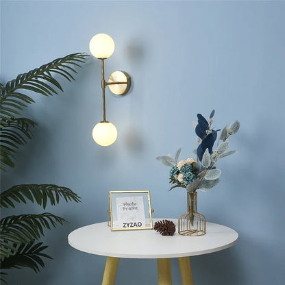 Aplique de Pared Moderno LED con Doble Globo de Cristal G9