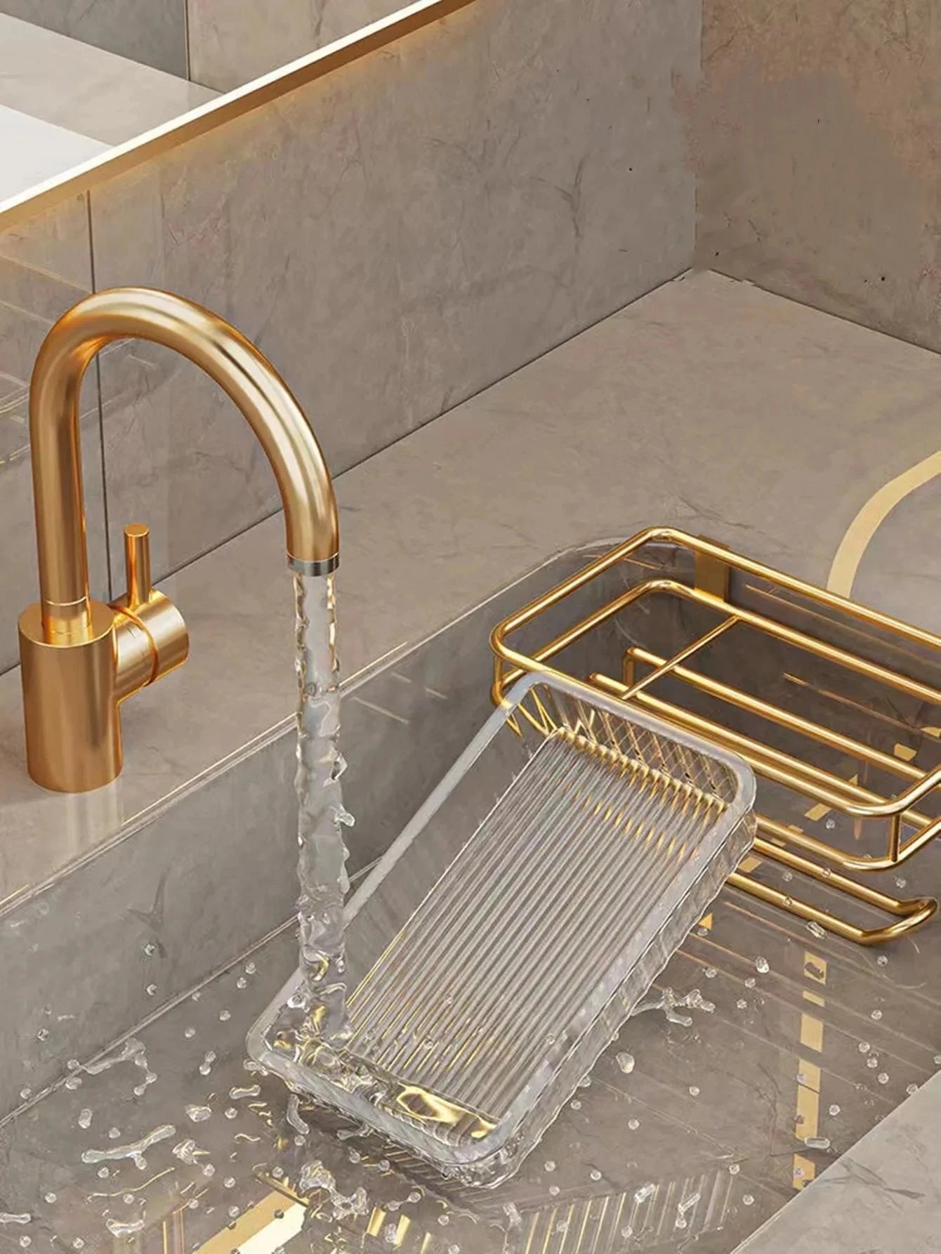Portarrollos Adhesivo con Estante para Baño y Soporte para Móvil
