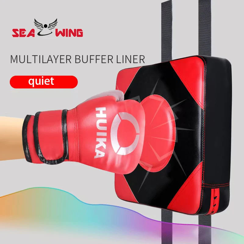 Objetivo de Boxeo de Pared Acolchado 30x30 cm para Entrenamiento Fitness Negro y Rojo
