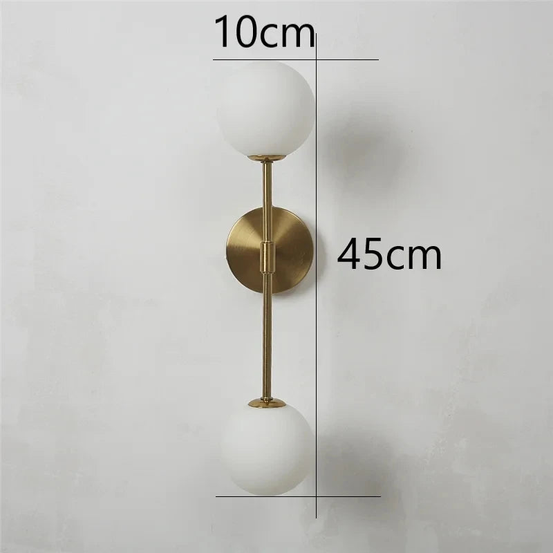 Aplique de Pared Moderno LED con Doble Globo de Cristal G9