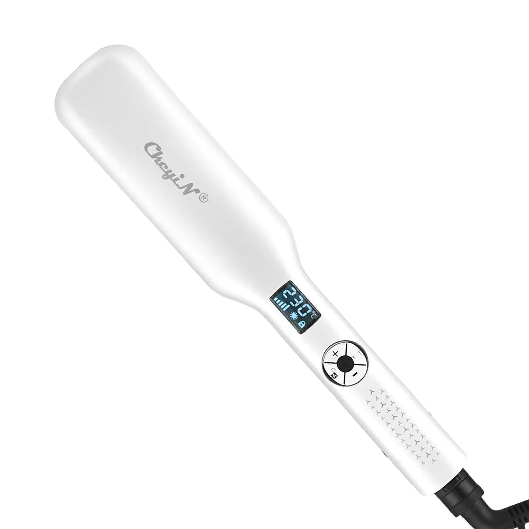 Plancha alisadora de cabello cerámica turmalina 230 °C con pantalla LCD