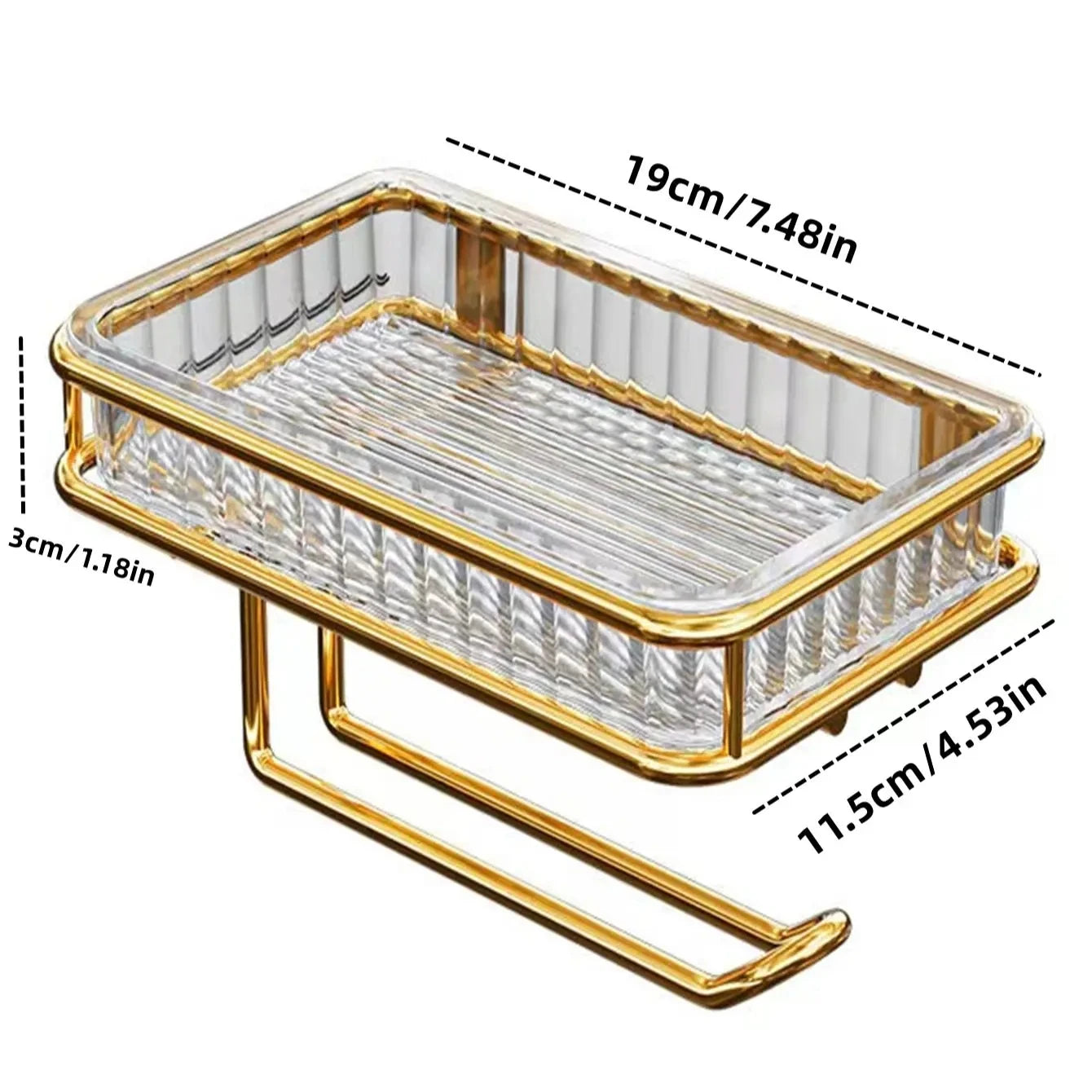 Portarrollos Adhesivo con Estante para Baño y Soporte para Móvil