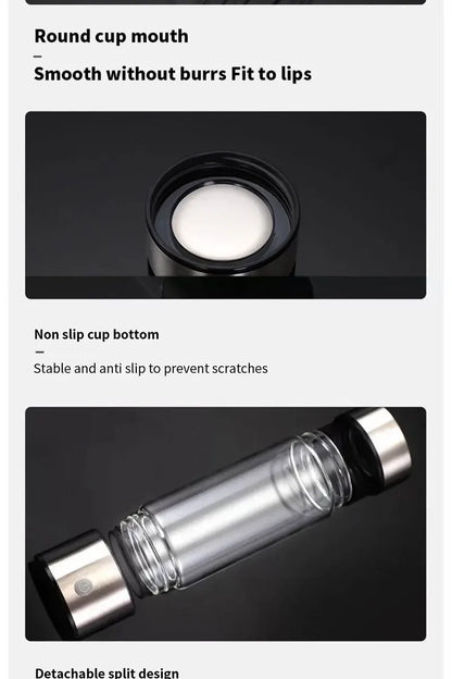 420ml Rich Hydrogen Oxygen Water Cup H2 Generator Bottle Alkaline Maker Ionizer Bottle Super Antioxidan Titanium Quality Filter