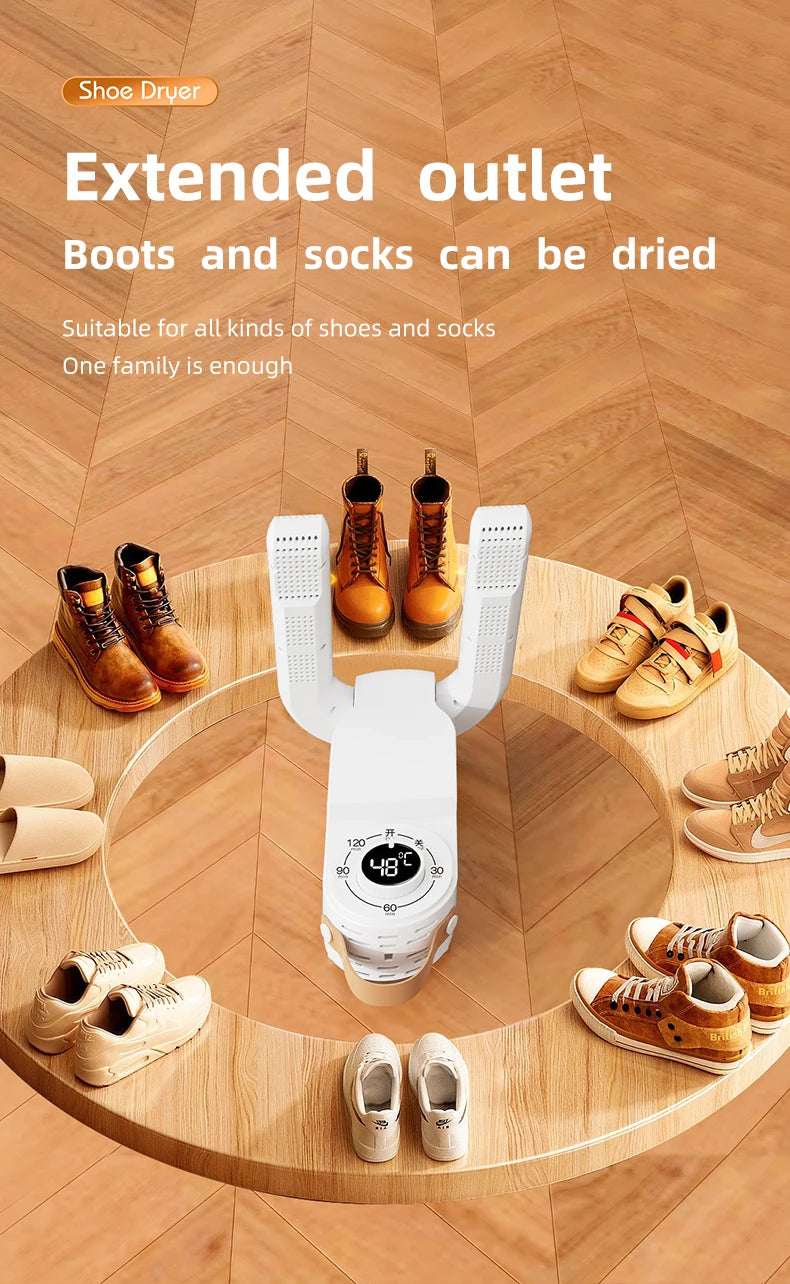 Smart Timer Shoe Dryer, Adjustable Telescopic Shoe Dryer, Quick Dry, deodorizer, Sterile