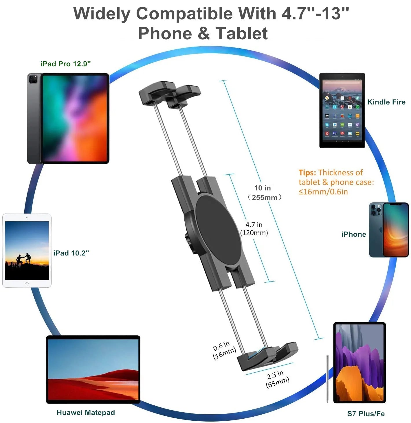Tablet Holder for Tablet PC Car Back Seat Headrest Mounting Holder Tablet Universal 7-15'' for IPad Xiaomi Samsung Clip Mount