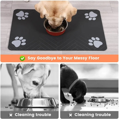Alfombrilla Impermeable para Comedero de Perros y Gatos Antideslizante