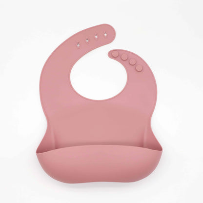 Babero de Silicona para Bebé con Bolsillo Recoge Alimentos Ajustable