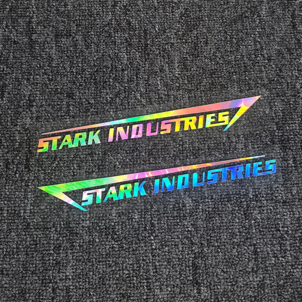 2PCS Car Stickers Stark Industries Reflective Decoration For Hood Headlights Trunk Bumper Windshield Door Motorcycle Bike D2
