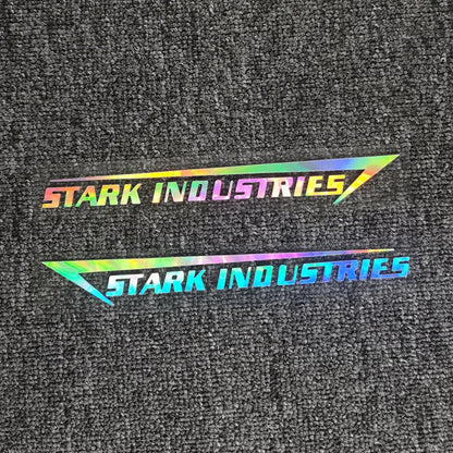 2PCS Car Stickers Stark Industries Reflective Decoration For Hood Headlights Trunk Bumper Windshield Door Motorcycle Bike D2