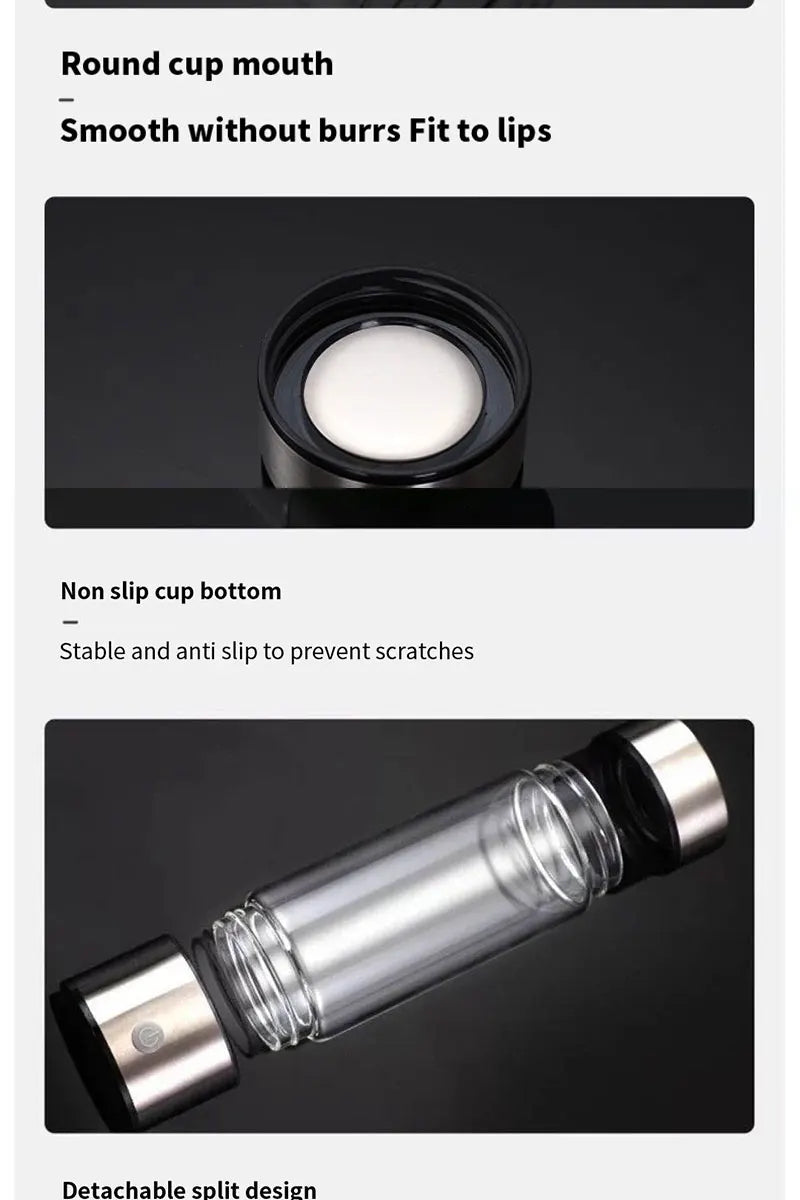 Portable Hydrogen Water Generator Alkaline Maker Rechargeable Water Ionizer Bottle Super Antioxidan Hydrogen-Rich Water Cup