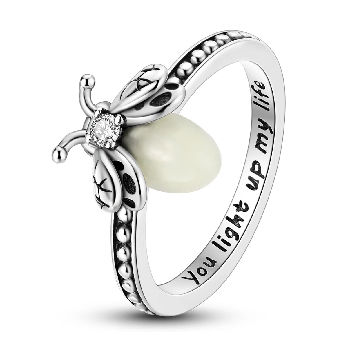 Anillo Luciérnaga Plata 925 con Circonita Luminoso para Mujer