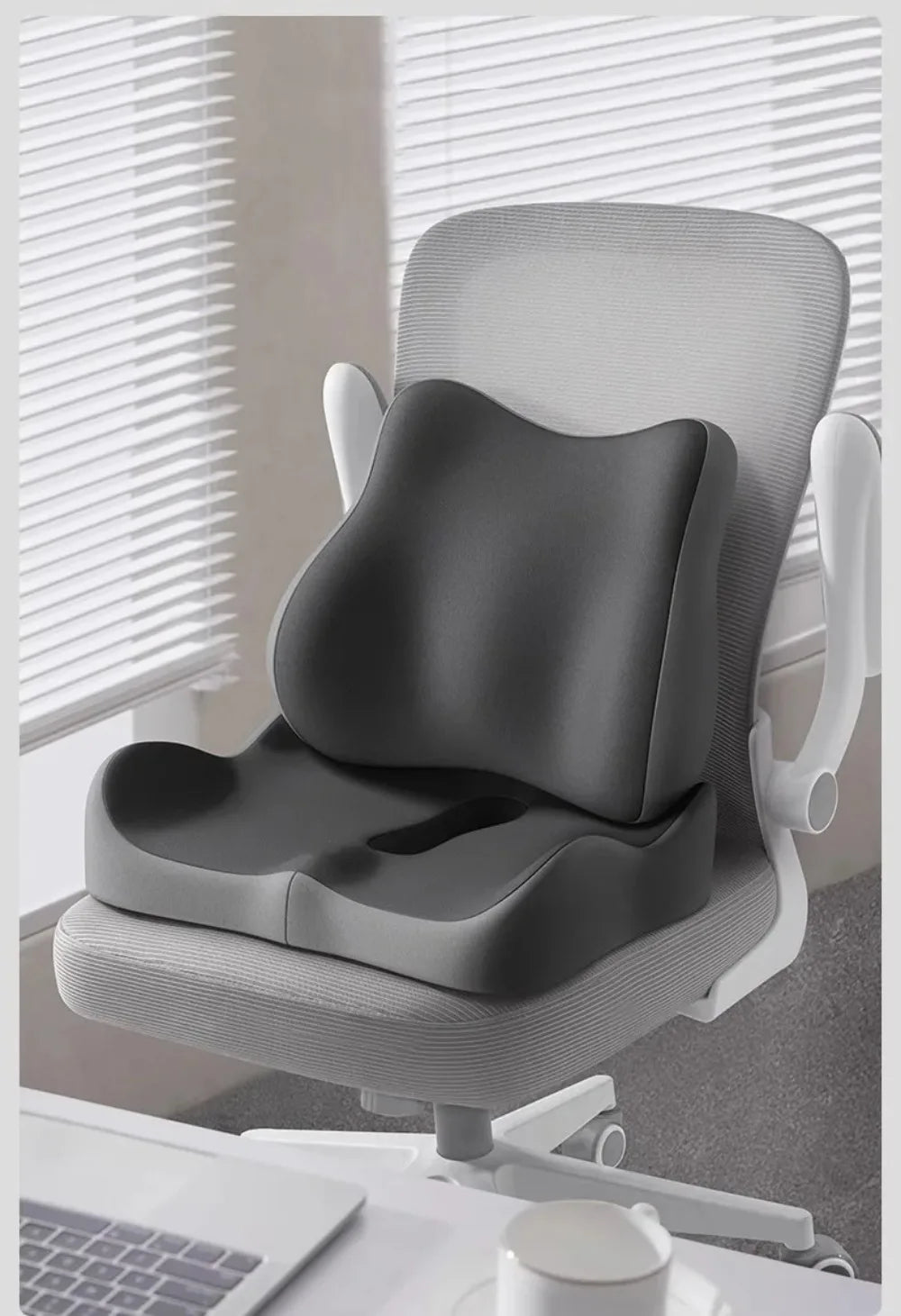 Cojín Ortopédico de Espuma Viscoelástica para Alivio de Coxis y Espalda