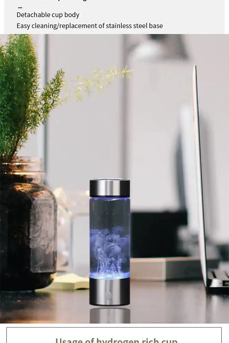 420ml Rich Hydrogen Oxygen Water Cup H2 Generator Bottle Alkaline Maker Ionizer Bottle Super Antioxidan Titanium Quality Filter