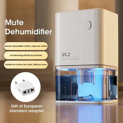 2025 New Silent Dehumidifier For EU Plug - Quiet Moisture Absorber Air Dryer Deodorizer for Home Bedroom Office Kitchen