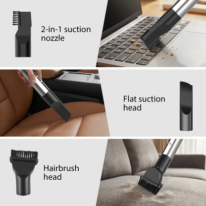 Bagless Vacuum Cleaner, 5000W Pet Hair Bagless Vacuum Cleaner Cylinder Carpet Cleaner with HEPA Filter, Long Reach, 3 In 1 Brush