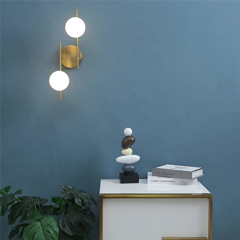 Aplique de Pared Moderno LED con Doble Globo de Cristal G9