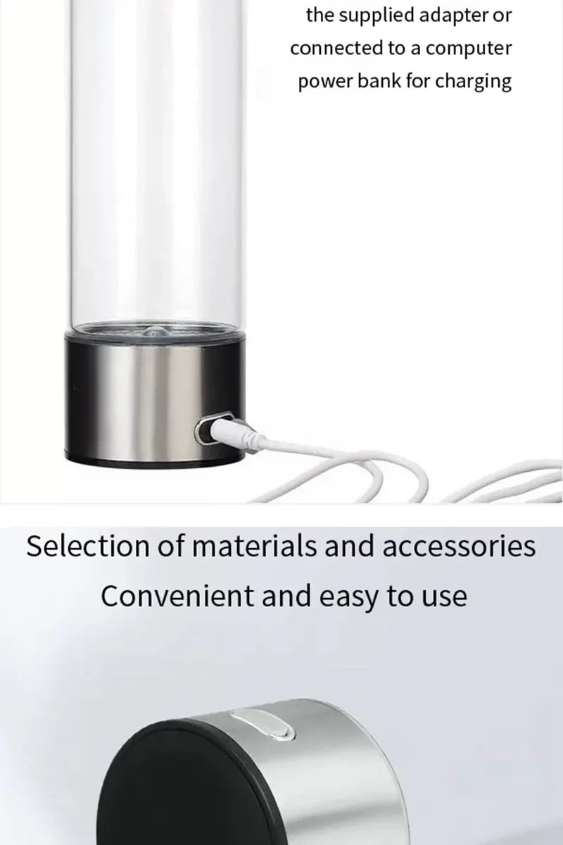 420ml Rich Hydrogen Oxygen Water Cup H2 Generator Bottle Alkaline Maker Ionizer Bottle Super Antioxidan Titanium Quality Filter