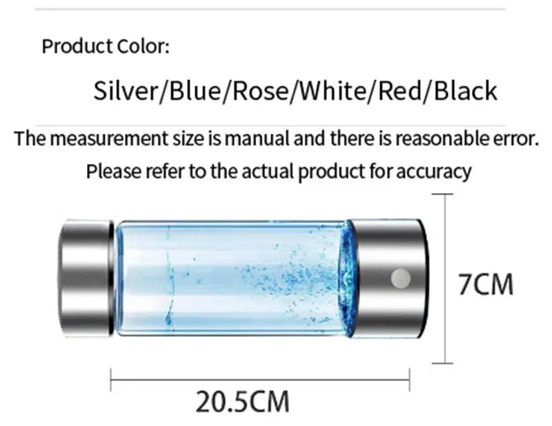 Portable Hydrogen Water Generator Alkaline Maker Rechargeable Water Ionizer Bottle Super Antioxidan Hydrogen-Rich Water Cup