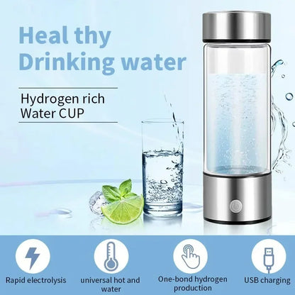420ml Rich Hydrogen Oxygen Water Cup H2 Generator Bottle Alkaline Maker Ionizer Bottle Super Antioxidan Titanium Quality Filter