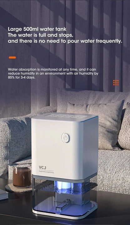 2025 New Silent Dehumidifier For EU Plug - Quiet Moisture Absorber Air Dryer Deodorizer for Home Bedroom Office Kitchen