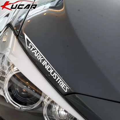 2PCS Car Stickers Stark Industries Reflective Decoration For Hood Headlights Trunk Bumper Windshield Door Motorcycle Bike D2