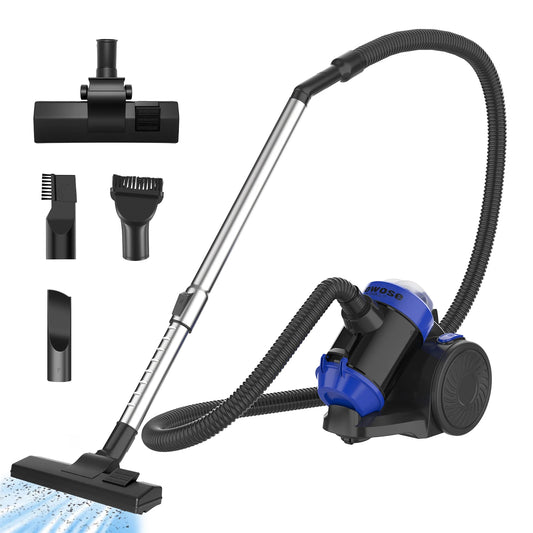 Bagless Vacuum Cleaner, 5000W Pet Hair Bagless Vacuum Cleaner Cylinder Carpet Cleaner with HEPA Filter, Long Reach, 3 In 1 Brush