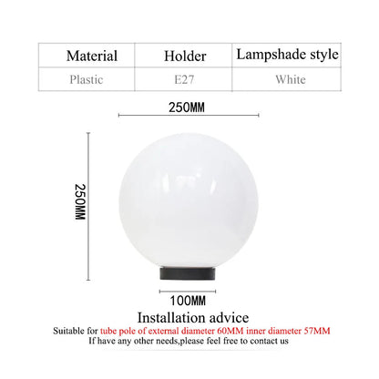 outdoor waterproof ball shape light sphere light garden light pillar light villar lamp exterior lamp decoration lighting