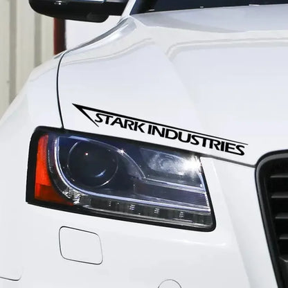 2PCS Car Stickers Stark Industries Reflective Decoration For Hood Headlights Trunk Bumper Windshield Door Motorcycle Bike D2