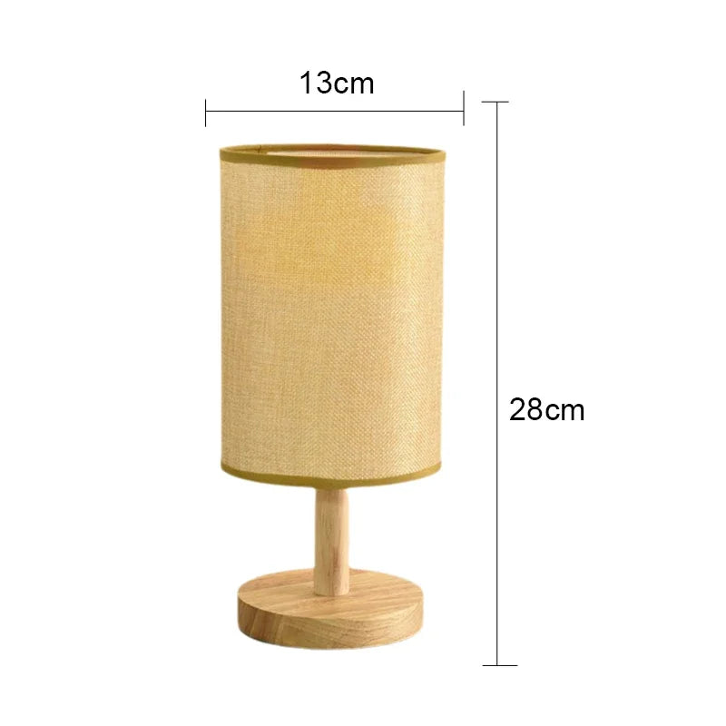 Lámpara de mesa LED estilo chino madera 28 cm USB