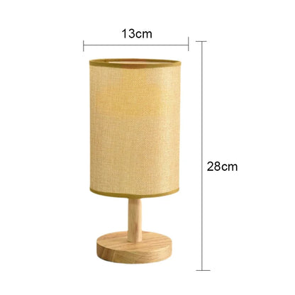 Lámpara de mesa LED estilo chino madera 28 cm USB
