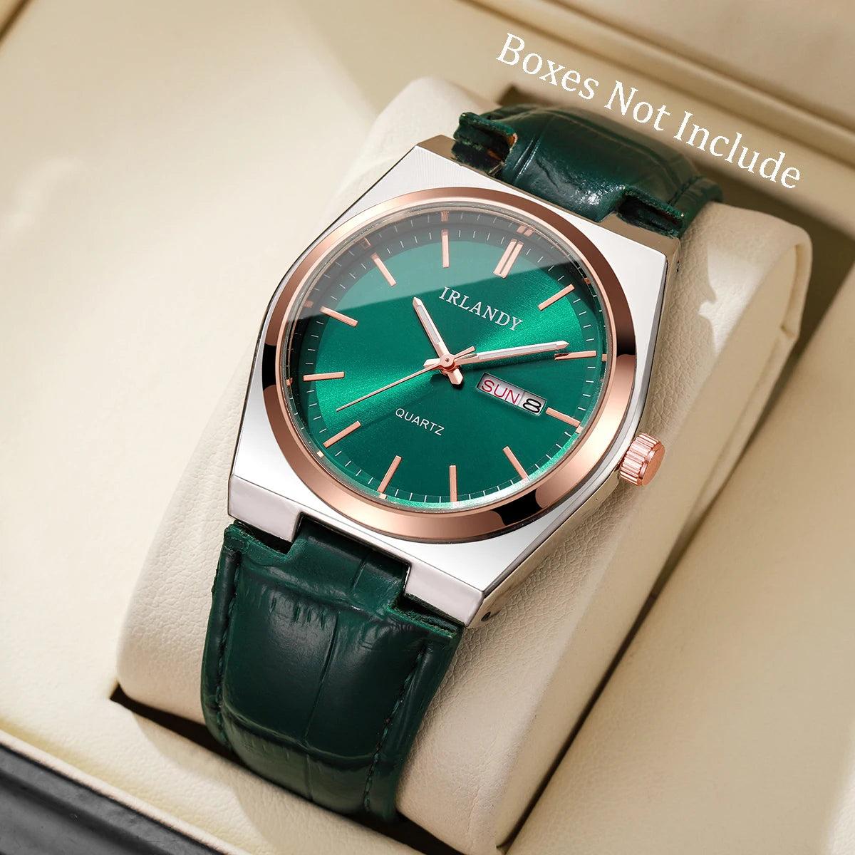 Reloj Hombre de Cuarzo Elegante con Calendario y Correa de Cuero
