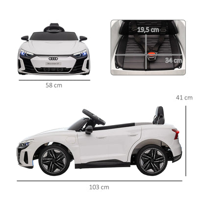 Homcom Electric Car for Children +3 Years Audi Rs E-Tron Gt 103X58X41 cm White