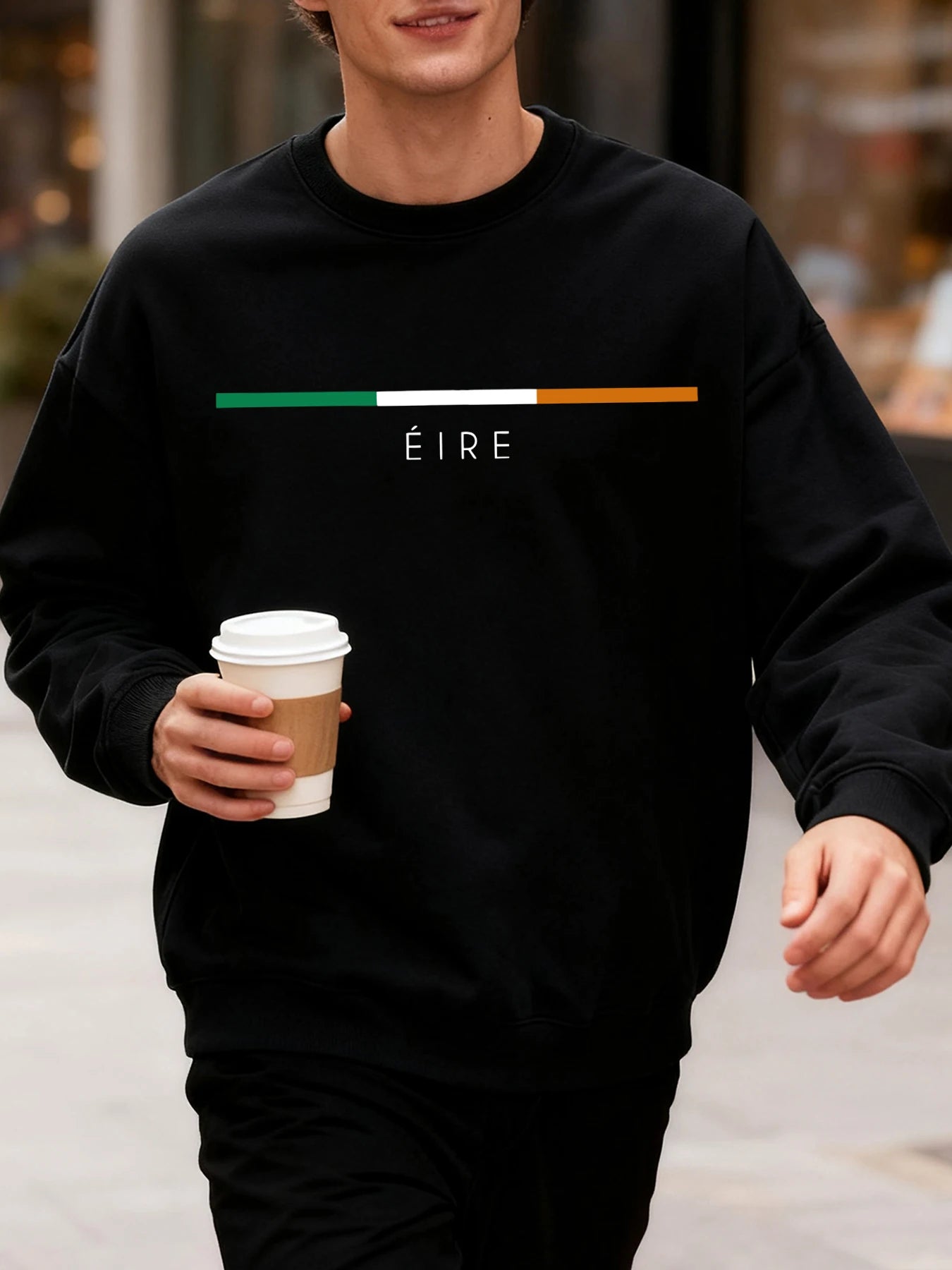 Sudadera Hombre Casual Cuello Redondo Manga Larga Estampada
