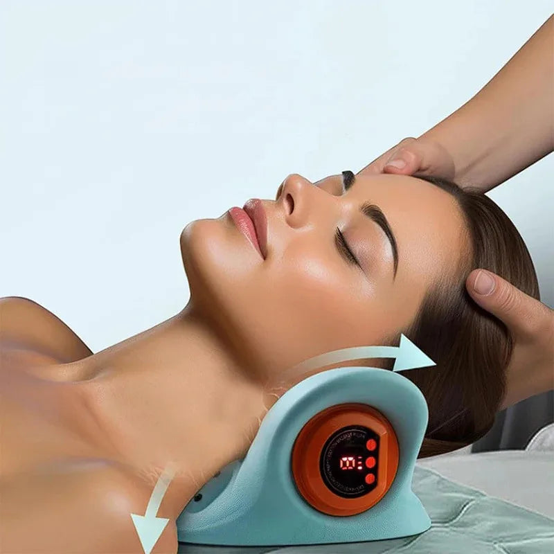 Masajeador Cervical Eléctrico con Calor EMS y Vibración Recargable
