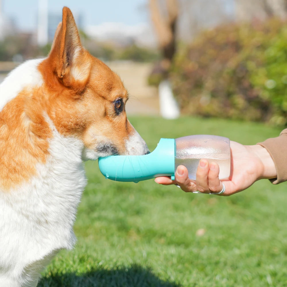 Botella de Agua Portátil para Perros y Gatos con Bebedero 300 ml
