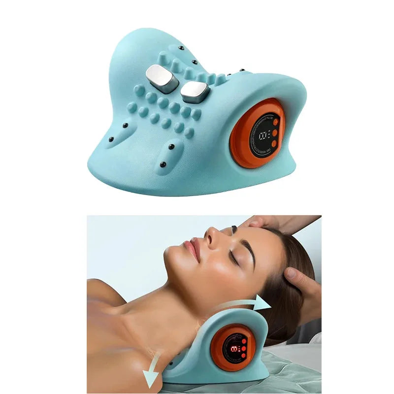 Masajeador Cervical Eléctrico con Calor EMS y Vibración Recargable