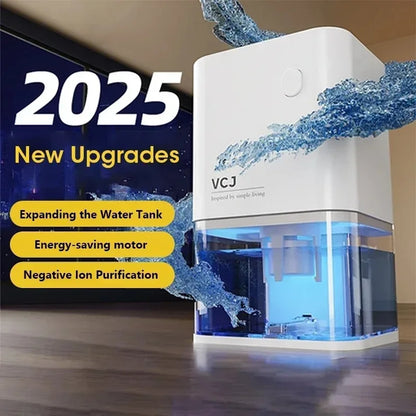 2025 New Silent Dehumidifier For EU Plug - Quiet Moisture Absorber Air Dryer Deodorizer for Home Bedroom Office Kitchen