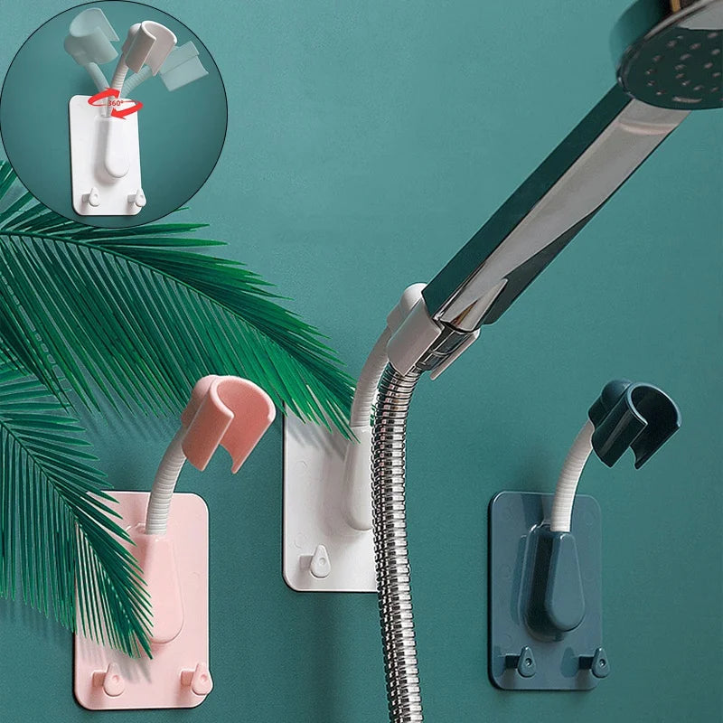 Soporte Adhesivo Ajustable 360° para Cabezal de Ducha Universal