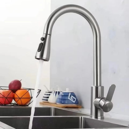 Grifo de Cocina Extraíble de Acero Inoxidable 304 con Rociador